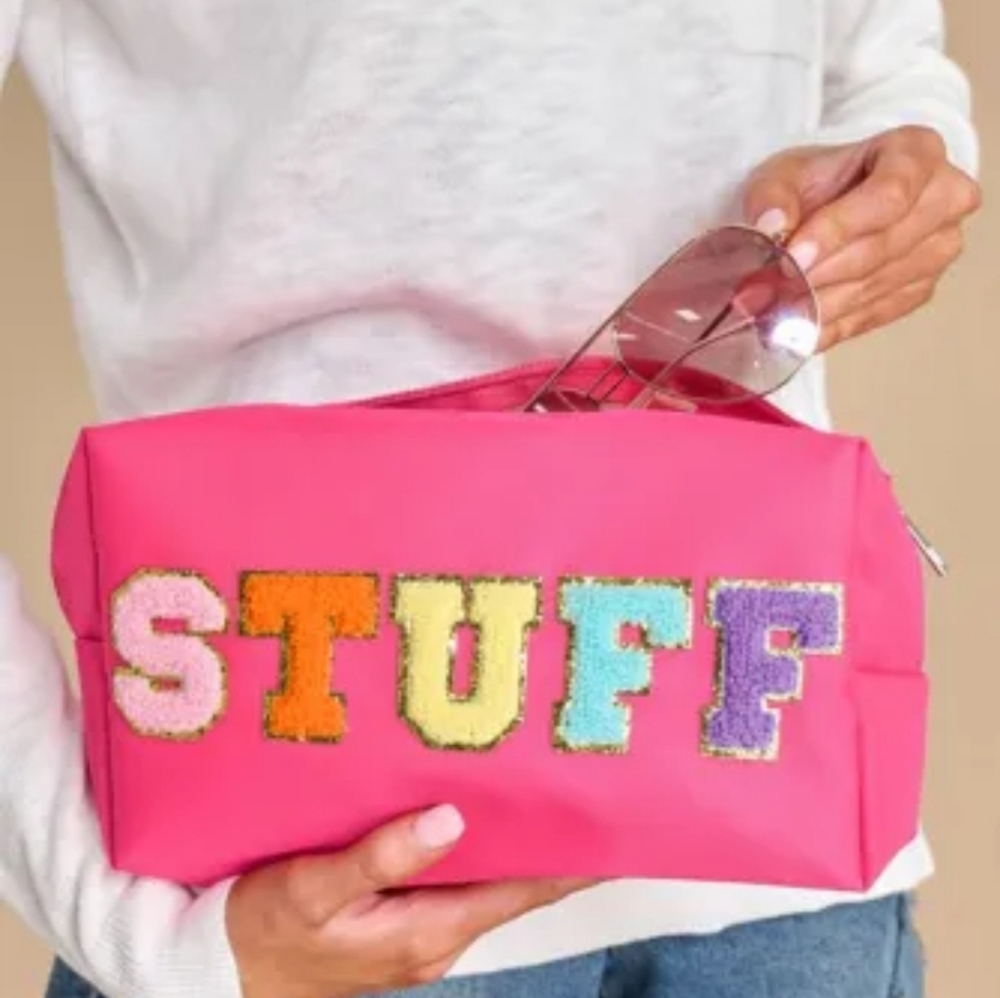 Sequined 'Stuff' Canvas toiletry Bag